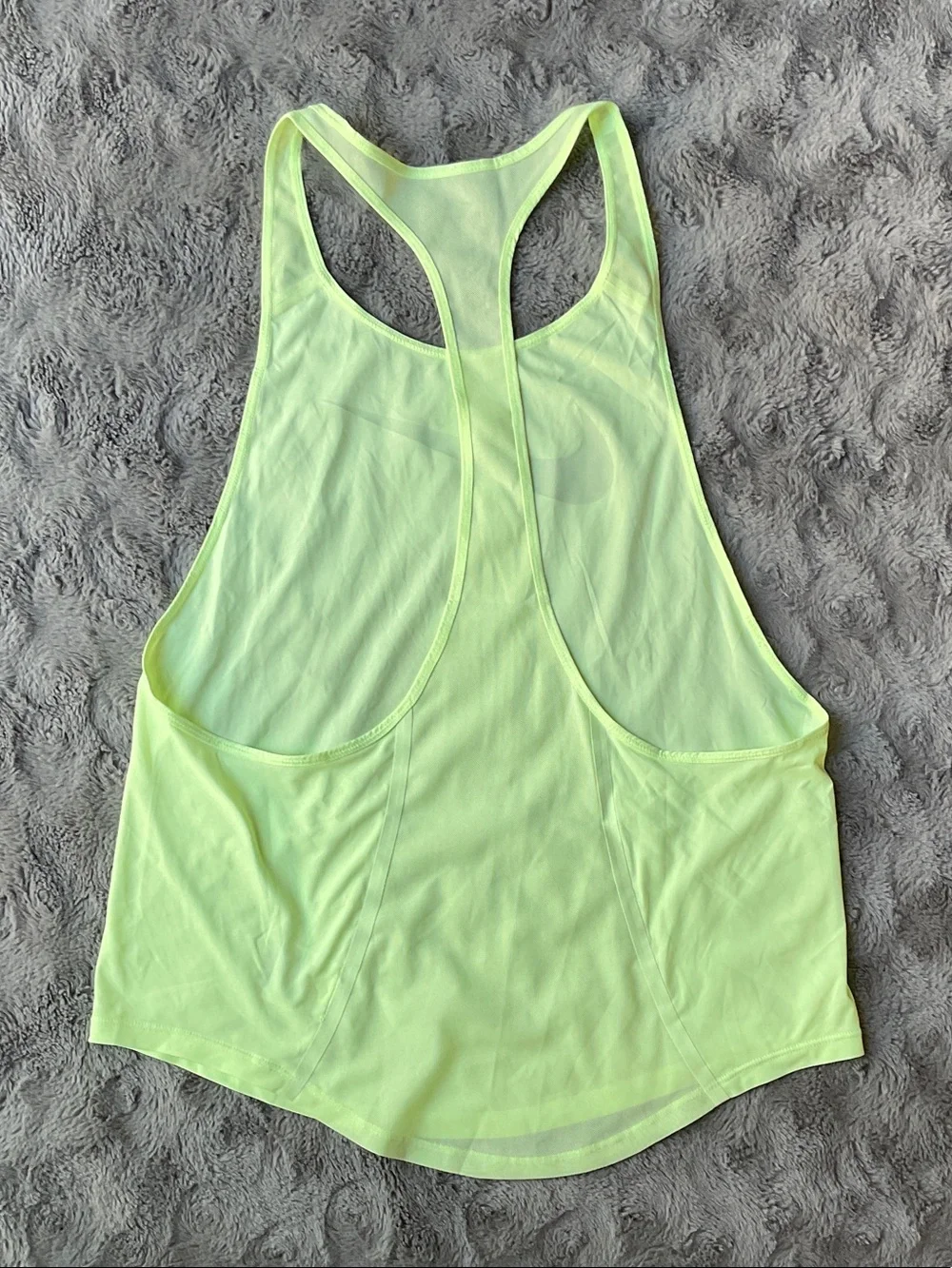 Nike Dri-FIT Neon Yellow Racerback Tank with Silver Swoosh